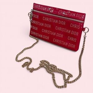 NWOT Patent Leather Dior Red Embossed Shoulder Bag